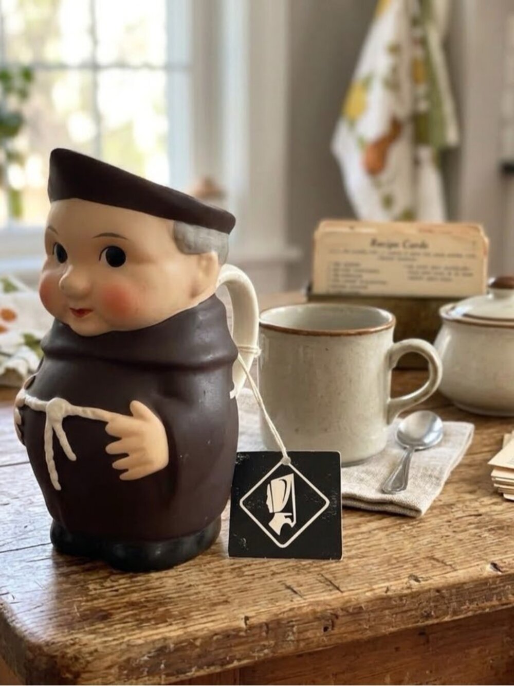 Vintage Goebel "Friar Tuck Monk Ceramic Creamer - W Germany, deadstock w/ tags!